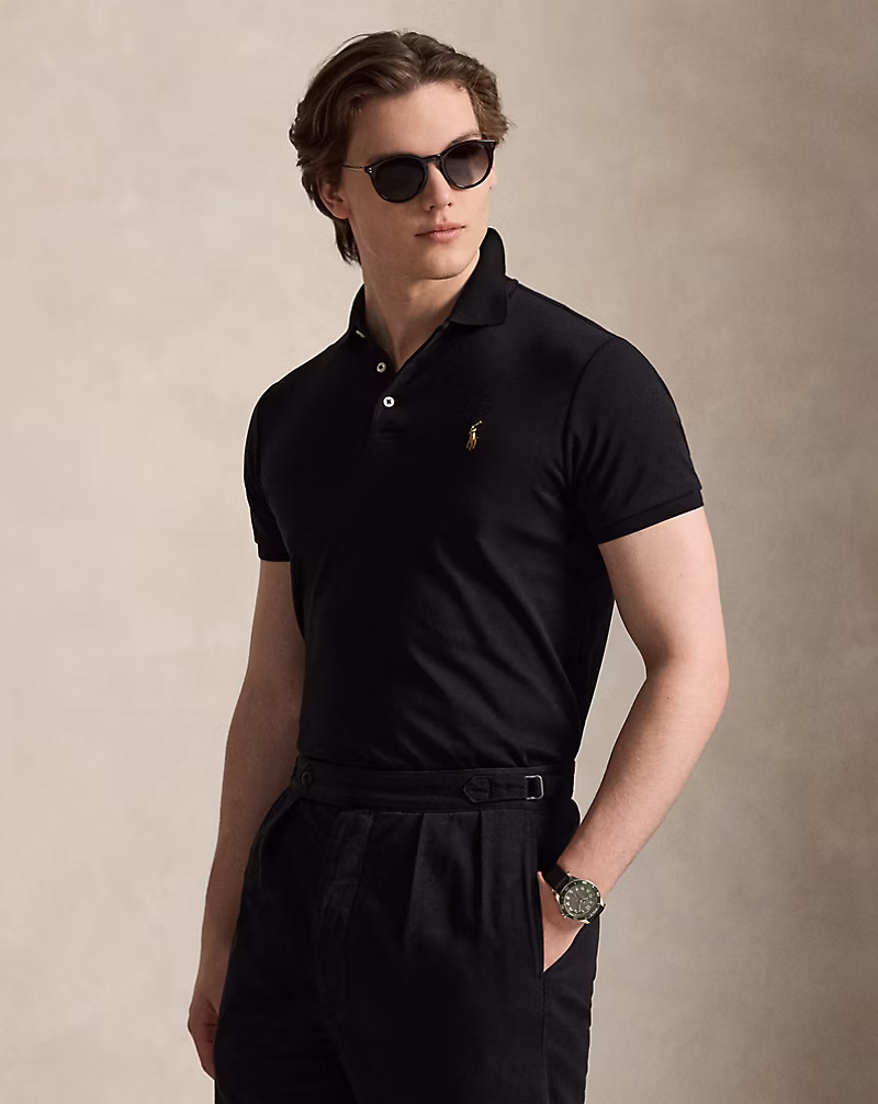 Black Custom Slim Fit Soft Cotton Polo Shirt included in the set